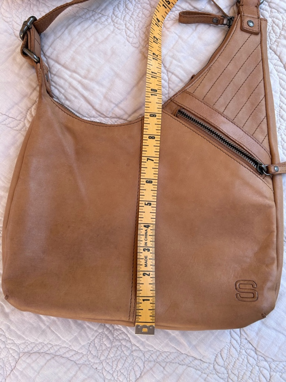 Spikes & Sparrow “Moria” Leather Crossbody / Shoulder Bag - Camel / Tan - Picture 3 of 14